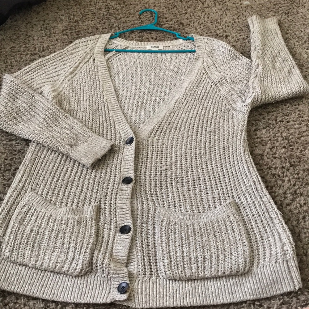 Khaki button down cardigan